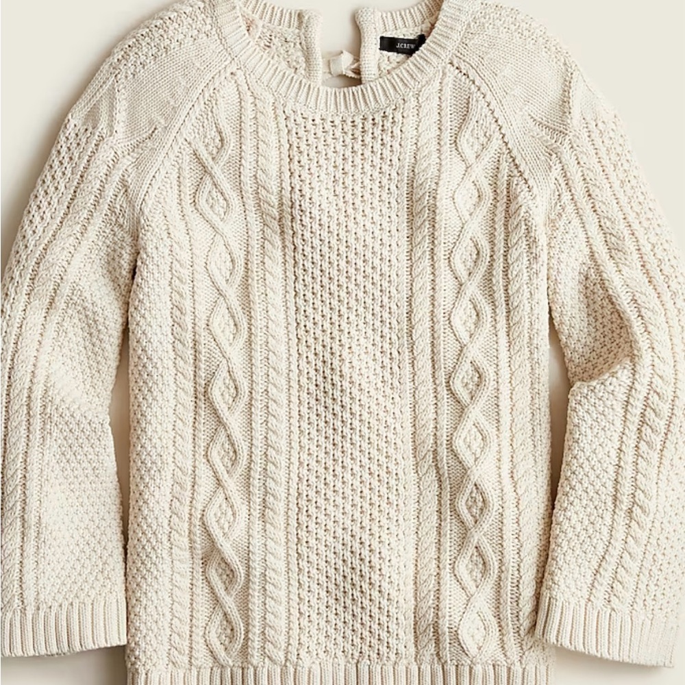 J. Crew Ivory Textured Knit Sweater